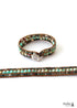 Boho Bracelet, RH Leather Wrap Bracelet, Green Jade Lotus